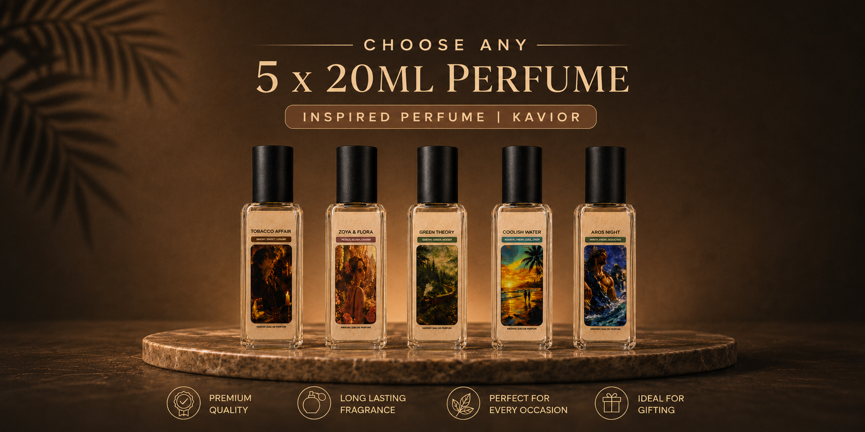 Choose Any 5 20ml Perfume - Inspired Perfume | KAVIOR Bundle Banner